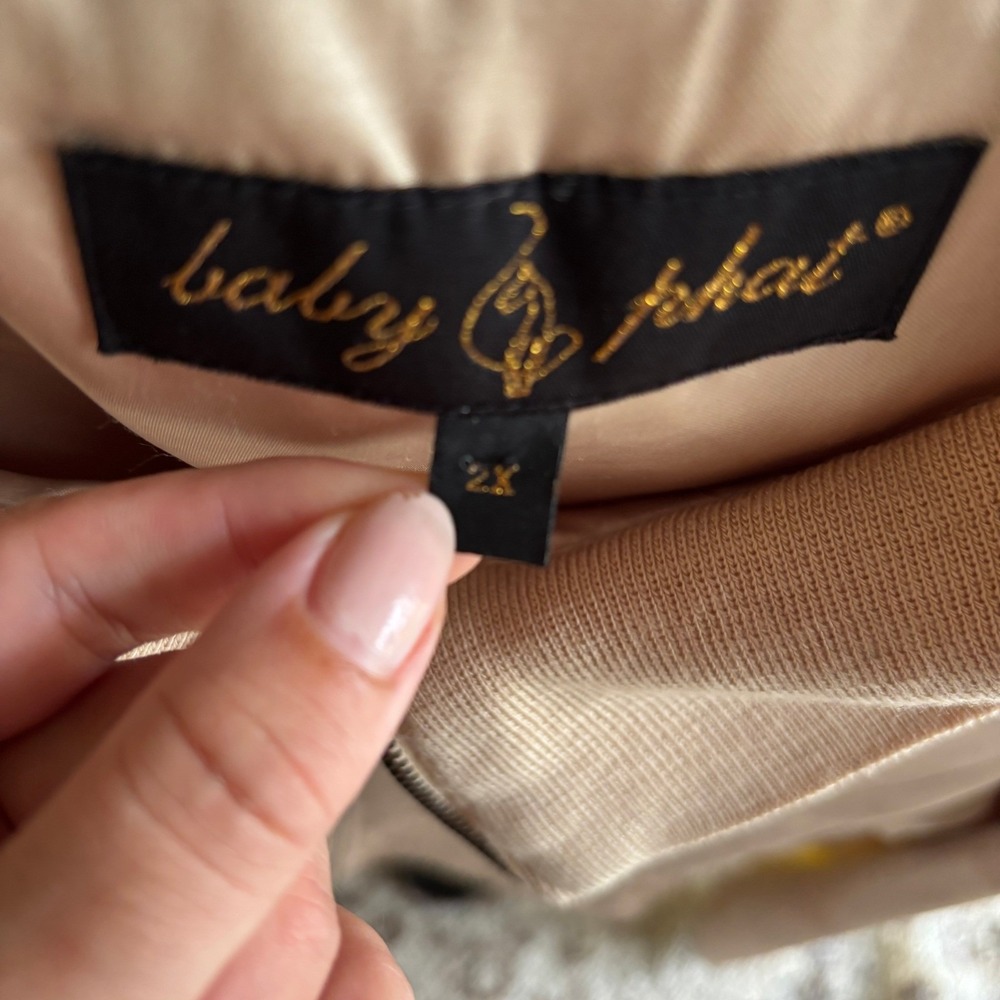 Baby Phat Women's 2X‎ Champagne Bomber Jacket Embroidered Logo Y2K - Picture 5 of 16